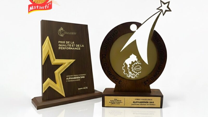 Prix de la Qualité et de la Performance 2025 : Alpha Bénin SAS, producteur des pâtes MATANTI, décroche le Prix d’Excellence, catégorie Grandes Entreprises