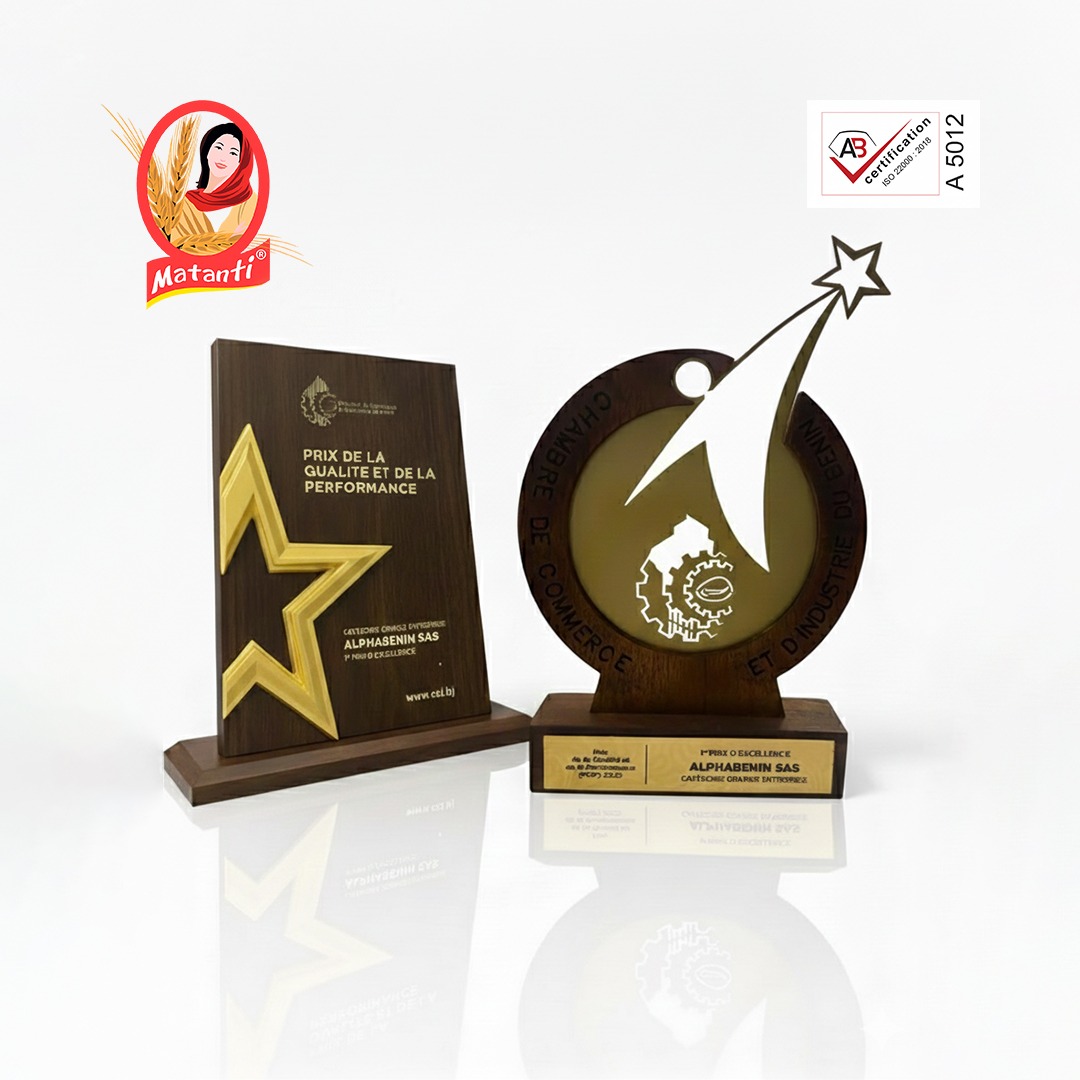 Prix de la Qualité et de la Performance 2025 : Alpha Bénin SAS, producteur des pâtes MATANTI, décroche le Prix d’Excellence, catégorie Grandes Entreprises
